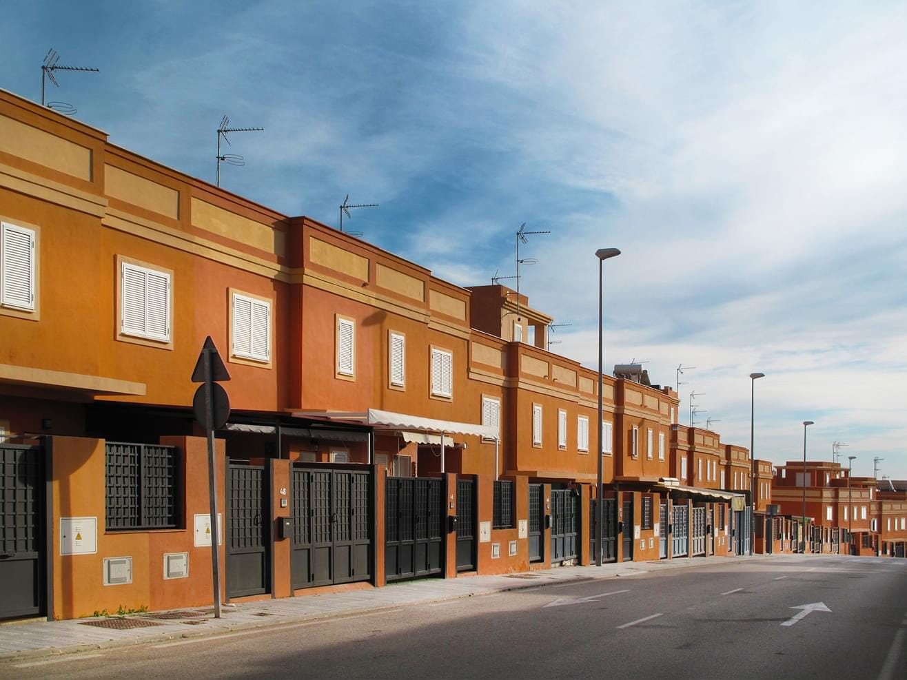 A streetview in the abandoned outskirts in a small village in Spain